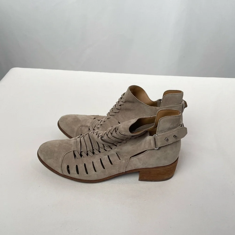 Sam Edelman Pierson Woven Cutout‎ Booties in Putty Size 8.5